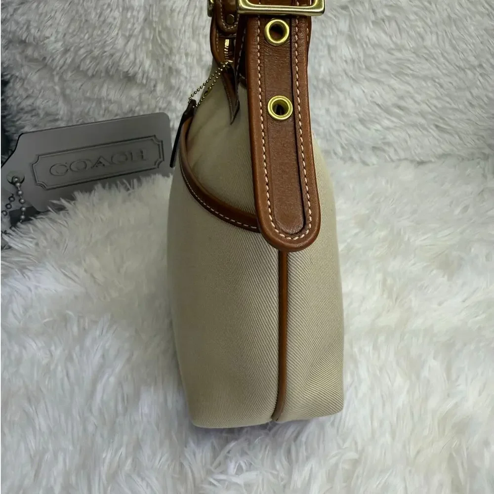 Vintage COACH y2k 2002 9123 Legacy Khaki Leather Canvas Crossbody Shoulder Bag